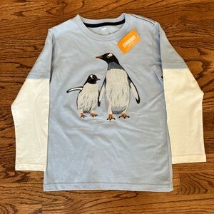 Gymboree Boys  Light Blue and White Penguin Long Sleeve Tee (7)